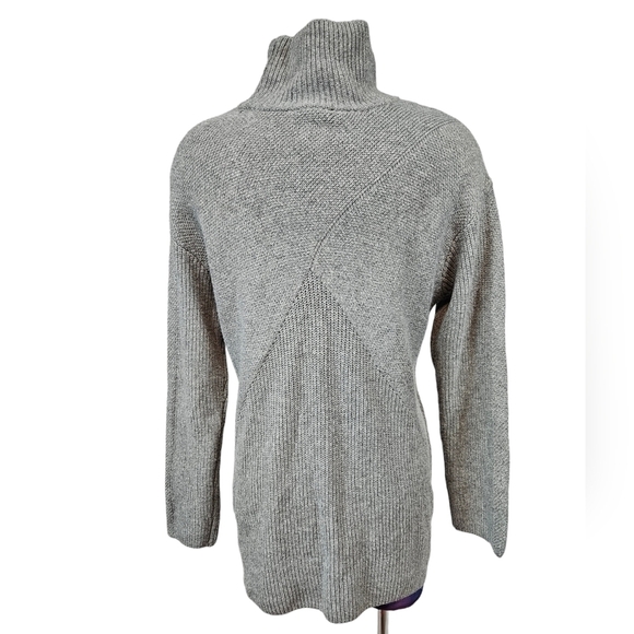 NWT Talbots Gray Wool Blend Mock Neck Ribbed Knit Sweater Size Medium Women's - Picture 5 of 8